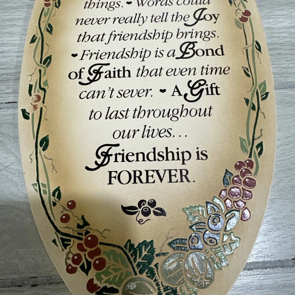 FAMILY CHRISTIAN STORES Wooden Friendship Wall Hanging Plaque 12x6